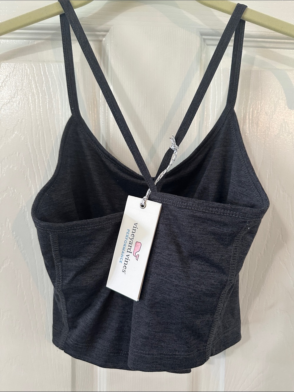Vineyard Vines Charcoal Heather Cropped Camisole Tank Performance Small